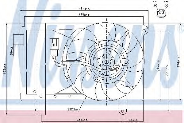 Ventilator, radiator 85062 NISSENS - Gmv (electroventilator )