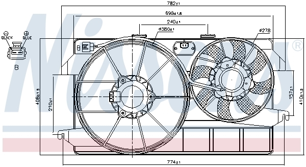 Ventilator, radiator 85264 NISSENS - Gmv (electroventilator )
