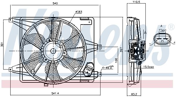 Ventilator, radiator 85708 NISSENS - Gmv (electroventilator ) Ventilator, radiator 85708 NISSENS - Gmv (electroventilator )