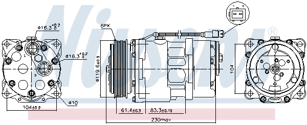 Compresor, climatizare 89055 NISSENS - Compresor/piese Compresor, climatizare 89055 NISSENS - Compresor/piese