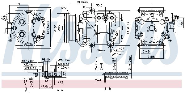 Compresor, climatizare 89240 NISSENS - Compresor/piese