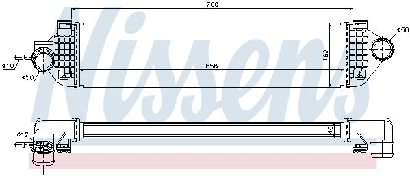 Intercooler, compresor 96492 NISSENS - Admisie aer motor