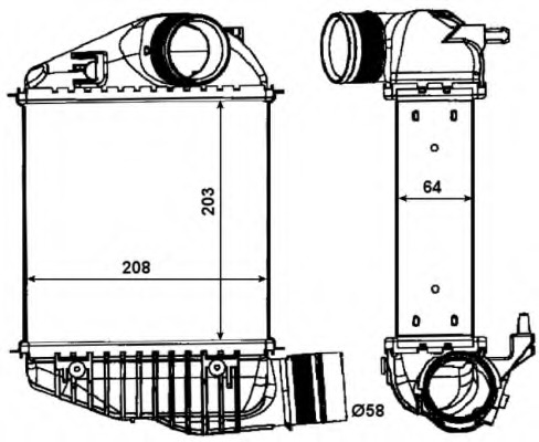 Intercooler, compresor 30015 NRF - Turbocompressor Intercooler, compresor 30015 NRF - Turbocompressor