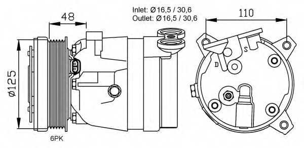 Compresor, climatizare 32022G NRF - Compresor/piese Compresor, climatizare 32022G NRF - Compresor/piese
