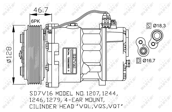 Compresor, climatizare 32168G NRF - Compresor/piese Compresor, climatizare 32168G NRF - Compresor/piese