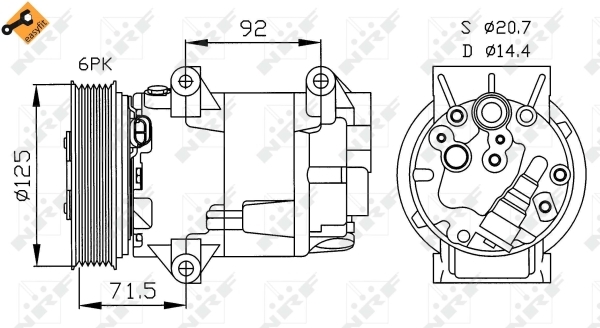 Compresor, climatizare 32208 NRF - Compresor/piese Compresor, climatizare 32208 NRF - Compresor/piese
