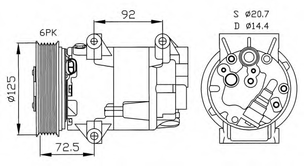 Compresor, climatizare 32208G NRF - Compresor/piese Compresor, climatizare 32208G NRF - Compresor/piese