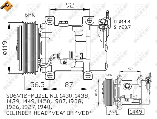 Compresor, climatizare 32227 NRF - Compresor/piese Compresor, climatizare 32227 NRF - Compresor/piese