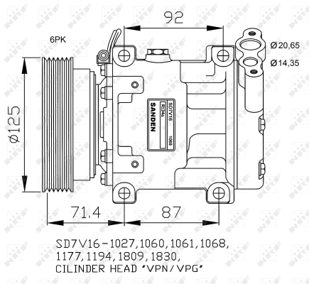 Compresor, climatizare 32742G NRF - Compresor/piese Compresor, climatizare 32742G NRF - Compresor/piese