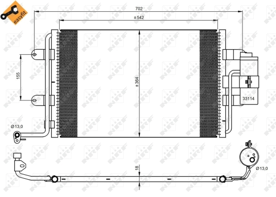 Condensator, climatizare 35227 NRF - Radiator clima Condensator, climatizare 35227 NRF - Radiator clima