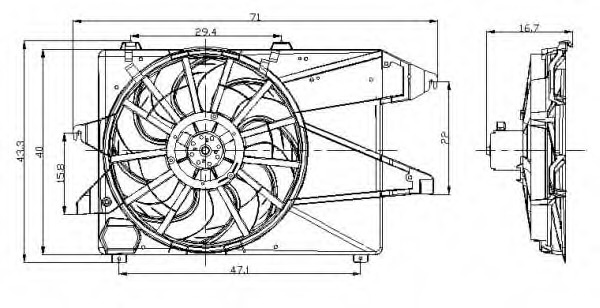 Ventilator, radiator 47002 NRF - Gmv (electroventilator ) Ventilator, radiator 47002 NRF - Gmv (electroventilator )