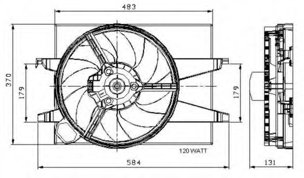Ventilator, radiator 47007 NRF - Gmv (electroventilator )