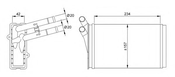 Schimbator caldura, incalzire habitaclu 50524 NRF - Radiator incalzire interior