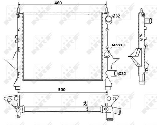 Radiator, racire motor 519513 NRF - Radiator apa/piese Radiator, racire motor 519513 NRF - Radiator apa/piese
