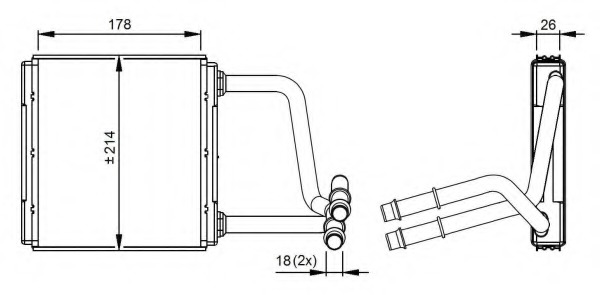 Schimbator caldura, incalzire habitaclu 54296 NRF - Schimbator caldura