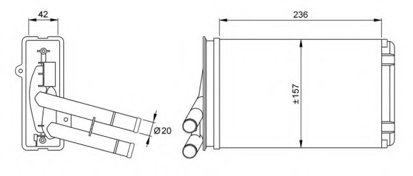 Schimbator caldura, incalzire habitaclu 54302 NRF - Radiator incalzire interior