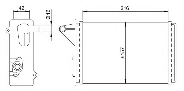 Schimbator caldura, incalzire habitaclu 58626 NRF - Schimbator caldura