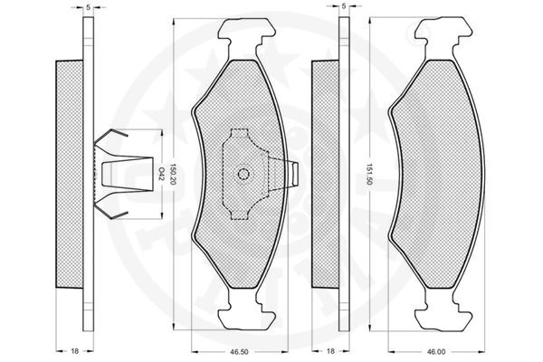 set placute frana,frana disc 10107 OPTIMAL - Set placute frana set placute frana,frana disc 10107 OPTIMAL - Set placute frana