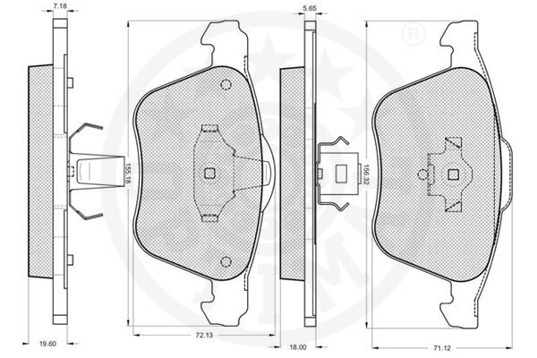 set placute frana,frana disc 12142 OPTIMAL - Frana disc