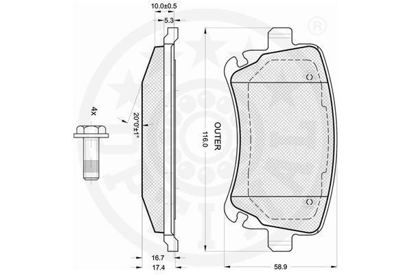 set placute frana,frana disc 12242 OPTIMAL - Frana disc set placute frana,frana disc 12242 OPTIMAL - Frana disc