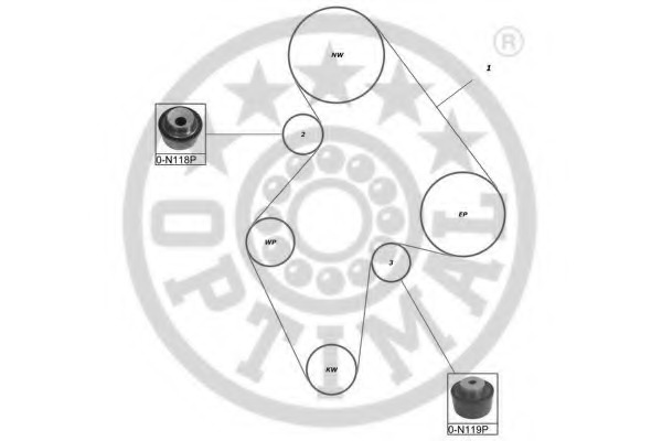 Set curea de distributie SK-1085 OPTIMAL - Kit distributie Set curea de distributie SK-1085 OPTIMAL - Kit distributie