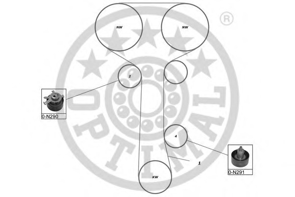 Set curea de distributie SK-1340 OPTIMAL - Kit distributie / curea distributie Set curea de distributie SK-1340 OPTIMAL - Kit distributie / curea distributie