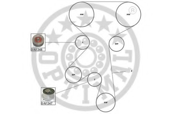 Set curea de distributie SK-1607 OPTIMAL - Kit distributie / curea distributie