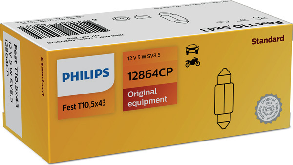 BEC FESTOON T10.5X43 5W SV8.5 12V SET 10 BUC 12864CP PHILIPS - Iluminare interior BEC FESTOON T10.5X43 5W SV8.5 12V SET 10 BUC 12864CP PHILIPS - Iluminare interior
