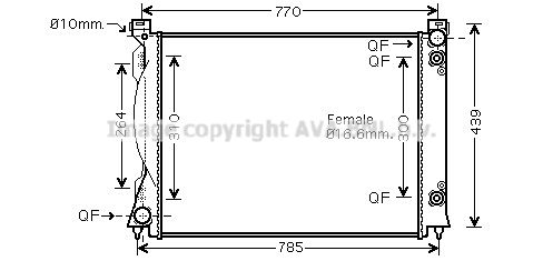 Radiator, racire motor AIA2253 PRASCO - Radiator apa/piese