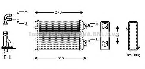 Schimbator caldura, incalzire habitaclu BW6173 PRASCO - Radiator incalzire interior