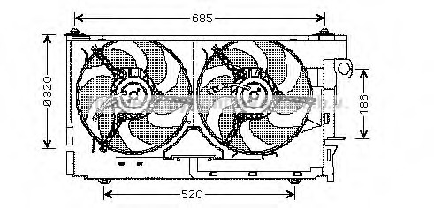 Ventilator, radiator CN7518 PRASCO - Gmv (electroventilator ) Ventilator, radiator CN7518 PRASCO - Gmv (electroventilator )