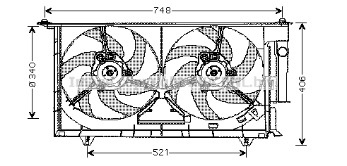 Ventilator, radiator CN7525 PRASCO - Gmv (electroventilator ) Ventilator, radiator CN7525 PRASCO - Gmv (electroventilator )