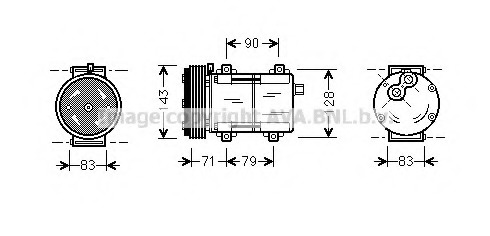 Compresor, climatizare FDAK279 PRASCO - Compresor/piese Compresor, climatizare FDAK279 PRASCO - Compresor/piese