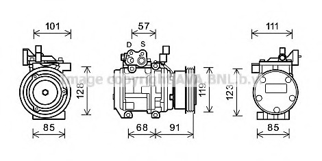 Compresor, climatizare KAK155 PRASCO - Compresor/piese Compresor, climatizare KAK155 PRASCO - Compresor/piese