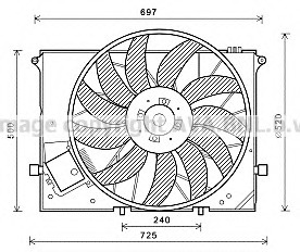 Ventilator, radiator MS7581 PRASCO - Gmv (electroventilator ) Ventilator, radiator MS7581 PRASCO - Gmv (electroventilator )