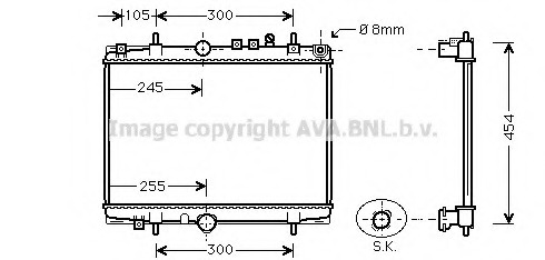Radiator, racire motor PE2208 PRASCO - Radiator apa/piese Radiator, racire motor PE2208 PRASCO - Radiator apa/piese
