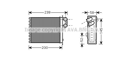Schimbator caldura, incalzire habitaclu RTA6398 PRASCO - Radiator incalzire interior Schimbator caldura, incalzire habitaclu RTA6398 PRASCO - Radiator incalzire interior