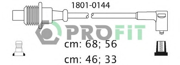 Set cablaj aprinder 1801-0144 PROFIT - Fisa bujie