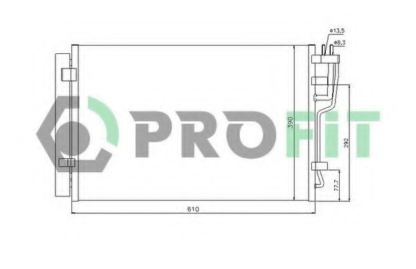 Condensator, climatizare PR 1308C1 PROFIT - Radiator clima Condensator, climatizare PR 1308C1 PROFIT - Radiator clima