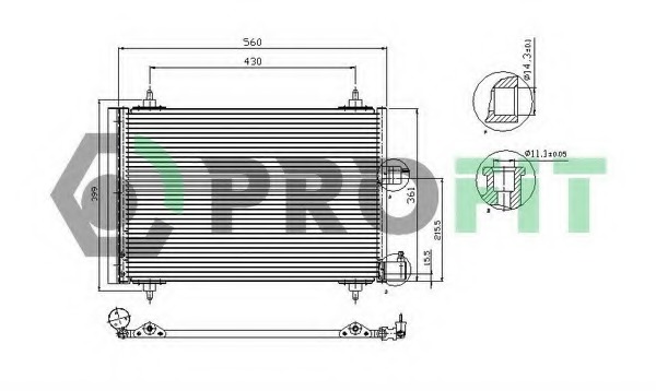 Condensator, climatizare PR 1903C1 PROFIT - Radiator clima Condensator, climatizare PR 1903C1 PROFIT - Radiator clima