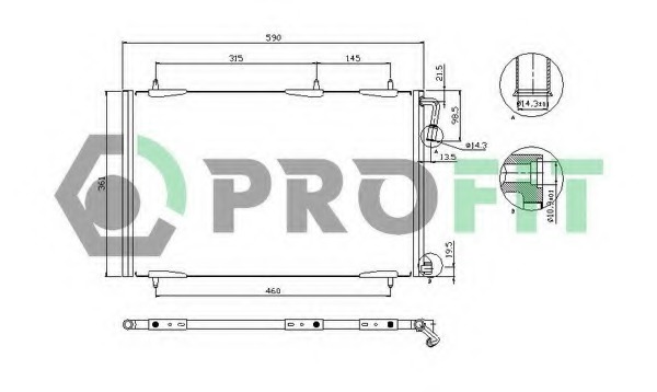 Condensator, climatizare PR 1907C1 PROFIT - Radiator clima Condensator, climatizare PR 1907C1 PROFIT - Radiator clima