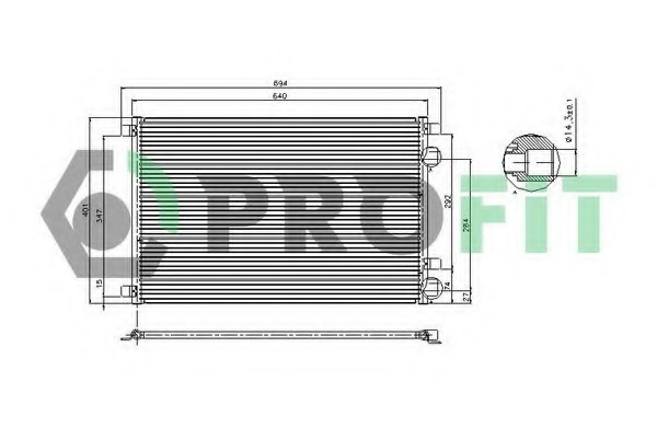 Condensator, climatizare PR 1909C1 PROFIT - Radiator clima Condensator, climatizare PR 1909C1 PROFIT - Radiator clima