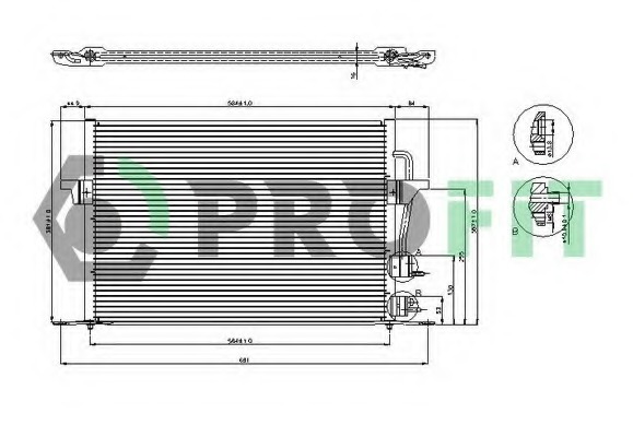 Condensator, climatizare PR 2533C1 PROFIT - Radiator clima Condensator, climatizare PR 2533C1 PROFIT - Radiator clima