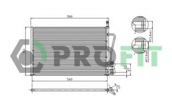 Condensator, climatizare PR 2535C1 PROFIT - Radiator clima