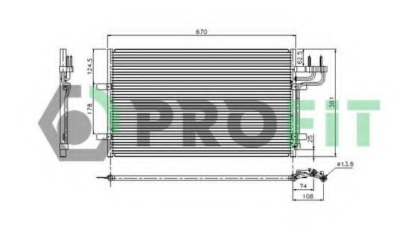Condensator, climatizare PR 2537C1 PROFIT - Radiator clima Condensator, climatizare PR 2537C1 PROFIT - Radiator clima