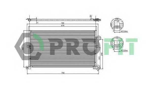 Condensator, climatizare PR 2541C1 PROFIT - Radiator clima Condensator, climatizare PR 2541C1 PROFIT - Radiator clima