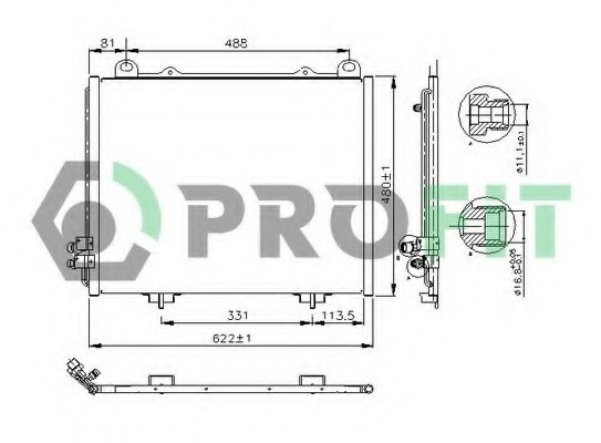Condensator, climatizare PR 3510C1 PROFIT - Radiator clima Condensator, climatizare PR 3510C1 PROFIT - Radiator clima