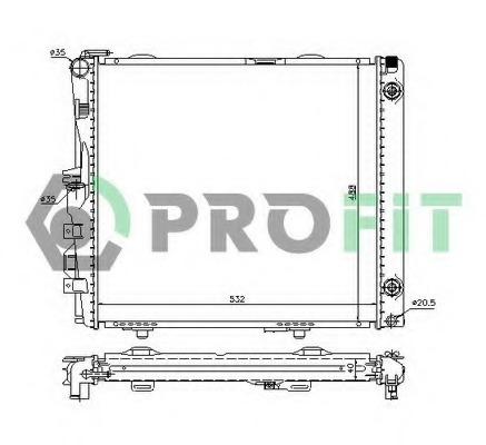 Radiator, racire motor PR 3526A1 PROFIT - Radiator apa/piese Radiator, racire motor PR 3526A1 PROFIT - Radiator apa/piese