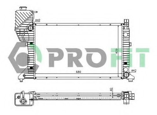 Radiator, racire motor PR 3546A2 PROFIT - Radiator apa/piese Radiator, racire motor PR 3546A2 PROFIT - Radiator apa/piese