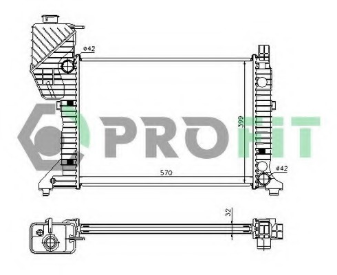 Radiator, racire motor PR 3546A3 PROFIT - Radiator apa/piese Radiator, racire motor PR 3546A3 PROFIT - Radiator apa/piese